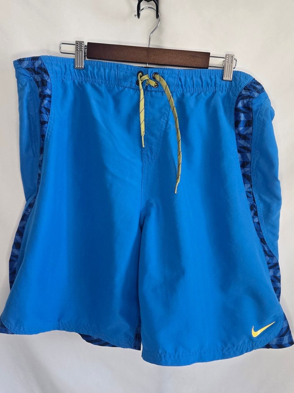 Nike Blue Swim/Board Shorts with Yellow Accents – Men’s Size L